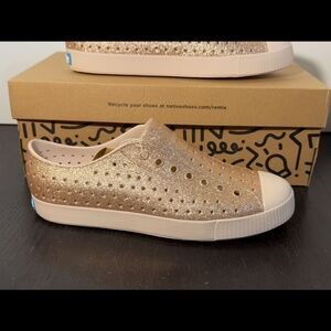 Native Jefferson Bling Slip On Shoes Glittered Rock Salt Bling Womans 11/Mens 9